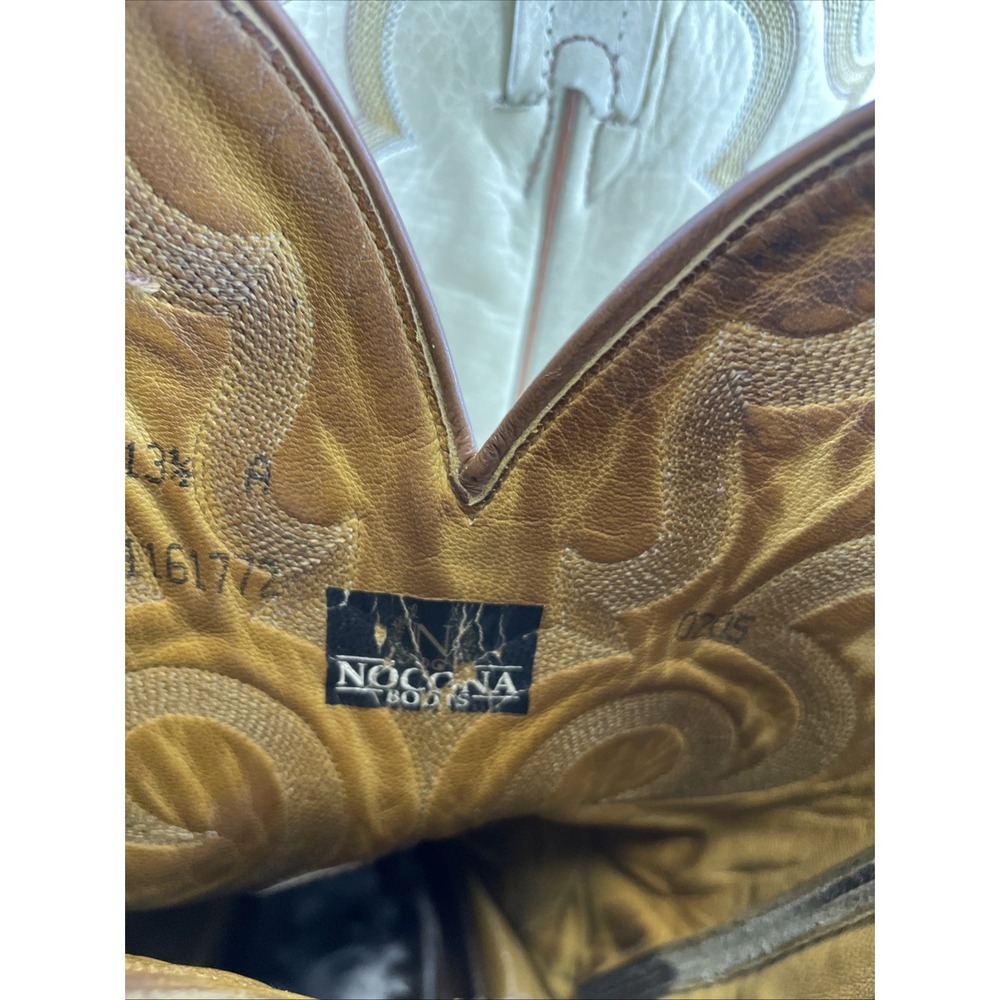 Vintage Nocona Wine Leather Cowboy Boots USA Made for Men Size 13.5‎ A - Picture 10 of 13